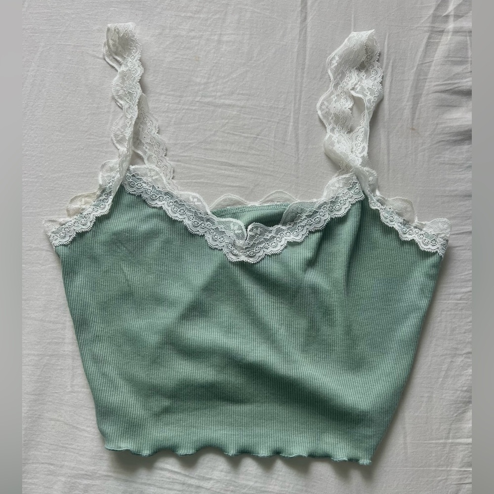 Mint Lace Cami Top
